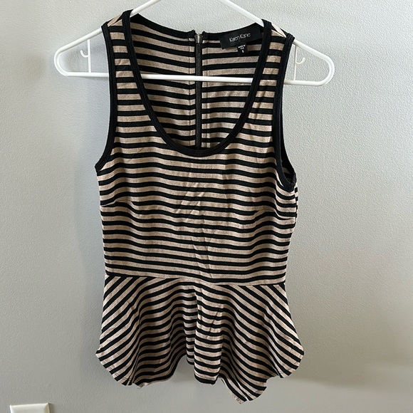 Karen Kane Tops - Karen Kane black and cream stripped tank top